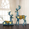 A Couple Of Deer Statue European Style Living Room Bedroom Wine Cabinet Ornaments  Christmas Gifts - Blue