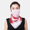 Women Ear-mounted Scarf Floral Breathable Protection Sunscreen Face Masks Neck  - 01