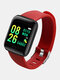 5 cores D13 homens mulheres pressão arterial smartwatch impermeável Coração monitor de taxa Aptidão rastreador Watch para android ios - Vermelho