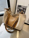 JOSEKO Ladies Faux Leather Fashion Multifunctional Large Capacity Handbag  Premium Tote Bag - Khaki
