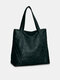 JOSEKO Women's Faux Leather Casual Wash Soft Leather Large Capacity Tote - Green