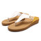 Summer Casual Beach Splicing Flip Flops Soft Sandals for Women - White