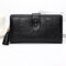 Women Laser PU Leather Wallet Elegant Wallet Purse Wristlet Wallet Clutches Bag - Black