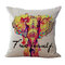Ink Painting Elephant Cotton Linen Pillow Home Decoration Holiday Cushion Pillowcase - #2