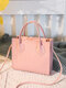 Women Alligator Square Bag Satchel Bag Crossbody Bag Handbag - Pink
