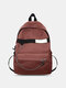 Men Nylon Waterproof Reflective Large Capacity Chains Backpack - Wine Red
