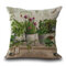 Flowers Plants Printed Decoration Cushion Cover Square Cotton Linen Pillowcase - #1