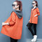 Loose Thin Large Size Hooded Casual Long-sleeved Windbreaker - Orange