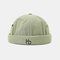 Unisex Brimless Hats Solid Color Letter Embroidery Skull Hat Hip Hop Hat - Green