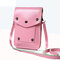 Women Retro Shoulder Bag Vintage Rivet PU Crossbody Bag Little Phone Bag - Pink