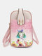 Women Cute Flamingo Elephant Pattern Print 6.5 Inch Phone Bag Crossbody Bag - 4