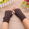 Women Stylish Hand Warmer Winter Gloves Arm Crochet Knitting Warm Fingerless Gloves - Dark Grey