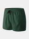 Plain Drawstring MIni Shorts Mesh Liner Workout Running Shorts Beachwear for Men - Army Green