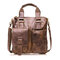 Ekphero Retro Genuine Leather Crossbody Bag Dual-use Handbag Big Capacity Shoulder Bag For Men - Coffee
