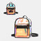 Women 2Pcs Transparent Jelly Multi-carry Mini Backpack Crossbody Bag Handbag - Black