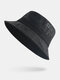 Unisex Cotton Wide Brim Creative Fashion  Couple Hat Bucket Hat - Black