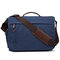 Large Capacity Canvas Business Laptop Bag Shoulder Bag Crossbody Bag For Men Women - Deep Blue