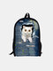 3D Animal Creative Cartoon Cute Cat Print Casual Style Backpack Schoolbag - #11