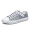 Men White Sneakers Lace Up Comfy Skateboard Trainers - Grey