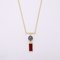Estilo de equilíbrio Vintage Alloy Rectangle Black Pearl Pendant Necklace - Ouro