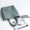 Soft Leather Large Capacity Tote Handbag Shoulder Bag For Women - Blue