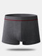 Men Modal Soft Plain Boxer Briefs U Pouch Breathable Mid Waist Underwear - Dark Gray