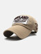 Unisex Cotton Letter Pattern 3D Embroidery Patch Washed Sunshade Baseball Cap - Khaki