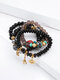 Alloy Beaded Bohemian Ethnic Elastic Rope Colorful Multi-layer Bracelet - #02