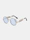 पुरुष रेट्रो फैशन आउटडोर UV संरक्षण जस्ती धातु फ्रेम गैर पर्ची नाक पैड सर्कल गोल धूप का चश्मा - #03