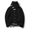 Mens Wool Thicken Warm Sweater Horns Buckle Button Design Casual Cardigans - Black