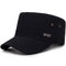 Men Adjustable Windproof Wild Cotton Flat Cap Simple Style Outdoor Casual Travel Sun Hat - Black