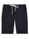 Men Plain Casual Cotton Board Shorts Solid Color Holiday Drawstring Casual Shorts - Black
