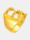 Trendy Simple Creative Hollow B Letter Geometric-shaped Opening Adjustable Alloy Ring - Gold