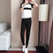 European Station Knit Top Sports Suit Women's Season New Casual Harem Pants Two-piece - Black