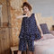 New V-neck Thin Wave Dot Ladies Pajamas Cotton Silk Sleeveless Doll Shirt Shorts Suit Cotton Silk Home Service - Tibetan blue