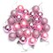 DIY 24Pcs Candy Color Plastic Christmas Tree Jewelry Ornament Balls - Pink