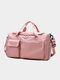 Women Pink Nylon Large Capacity Gym Bags Multifunction Shoes Compartment Travel Storage Handbag Crossbody Bag - Pink