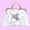 Rose Flower Women Handbag Cosmetic Bag - White