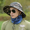 Mans' Leisure Breathable Fisherman Caps Wide Brim Bucket Sun Hats Spring Summer - Camouflage Green