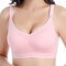 Soft Cotton Front Button Wireless Breathable Maternity Nursing Bras - Pink