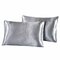 2 pcs/set Soft Silk Satin Pillow Case Bedding Solid Color Pillowcase Smooth Home Cover Chair Seat Decor - Grey