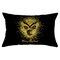 Golden Black Christmas Microfiber Waist Pillow Home Sofa Winter Soft Throw Pillow Case - #2