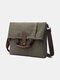 Vintage Canvas Solid Foldable Crossbody Bag Shoulder Bag Handbag - Green