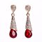 Elegant Ear Drop Earrings Rhinestone Multi Tangent Plane Gemstone Dangle Ethnic Jewelry for Women - Red