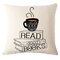 Café livres thème taie d'oreiller chaise canapé siège dossier housse de coussin décor à la maison - #3