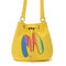 Women Candy Color Bucket Casual Crossbody Bag Leisure Shopping Shoulder Bags - Yellow