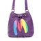 Women Candy Color Bucket Casual Crossbody Bag Leisure Shopping Shoulder Bags - Purple