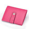 Women Genuine Leather Card Holder Simple Casual Wallet Purse - Rose Red