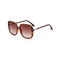Color Ocean Lens Sunglasses Square Semi-metal Retro Sunglasses - Tea slice