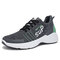 Men Knitted Fabric Breathable Non Slip Casual Sport Shoes - Green